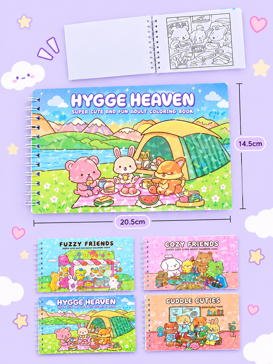Libro para colorear cozy cute