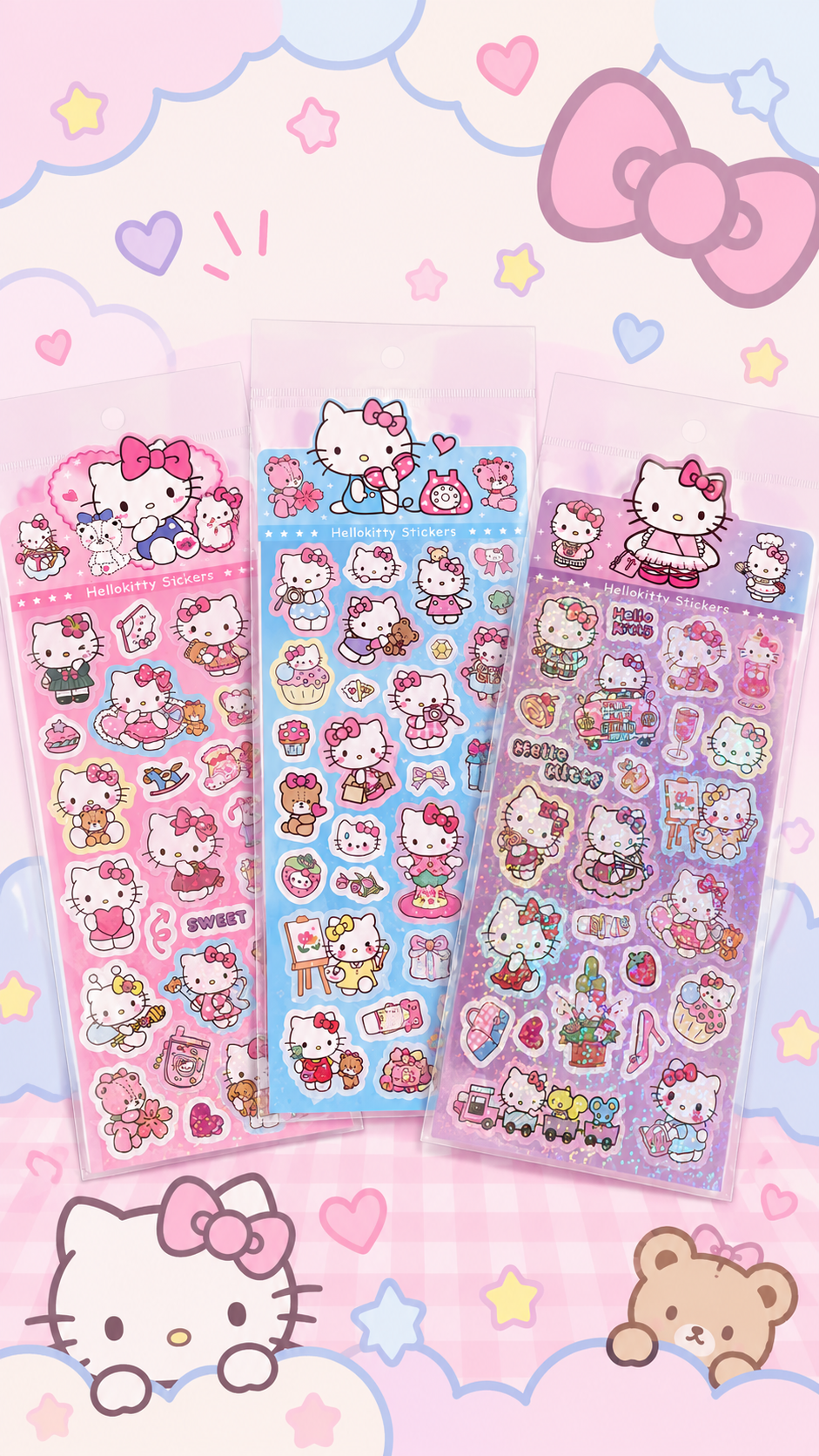 Set sticker holográfico Kitty