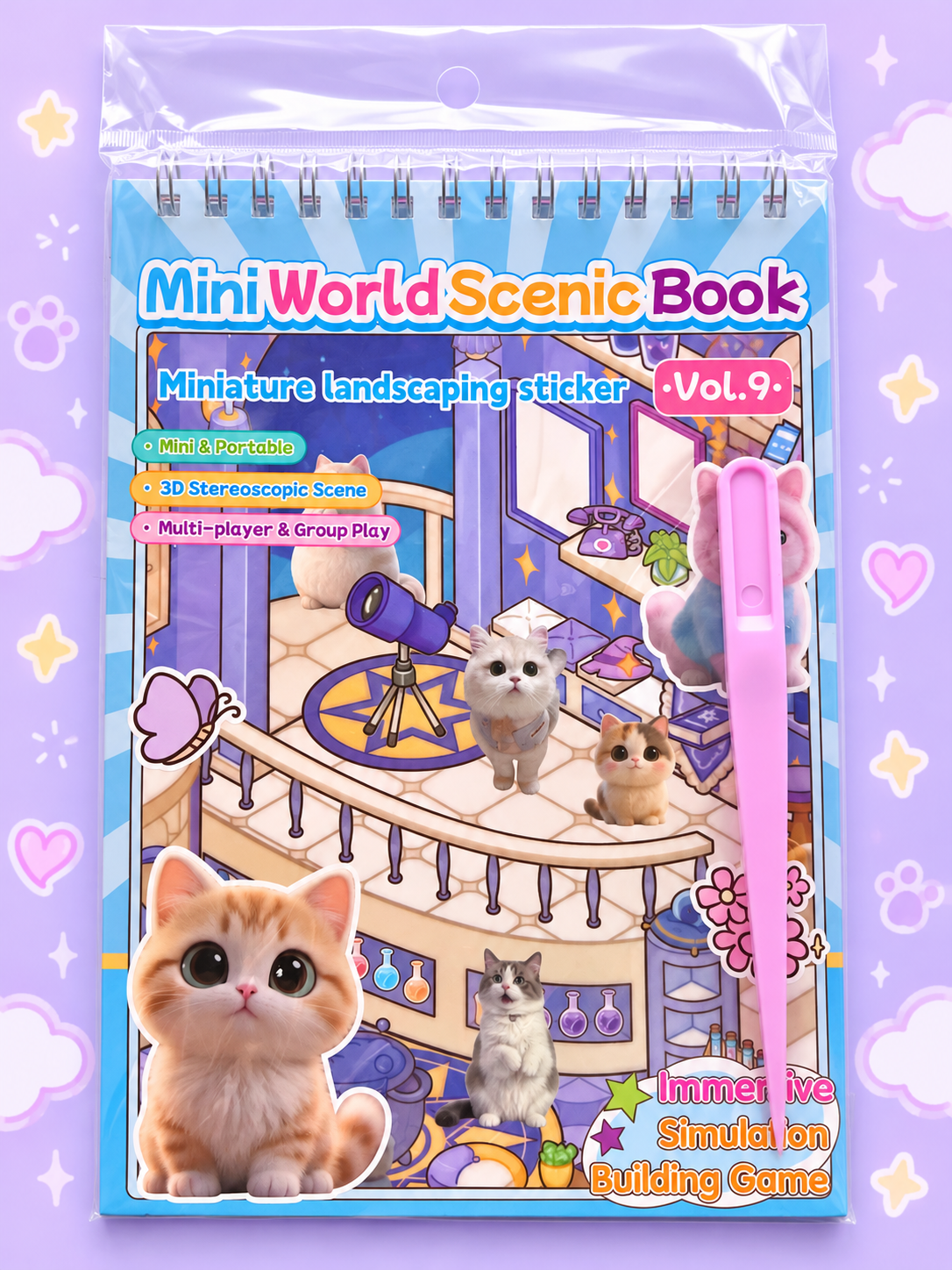 Set de 4 Escenarios con pinza kawaii