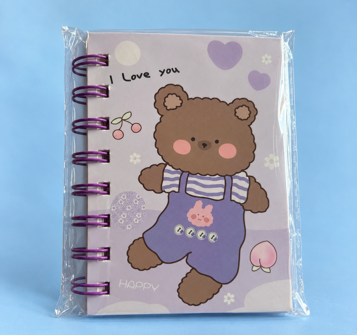 Libreta talla S Osito Conejitos a cuadros