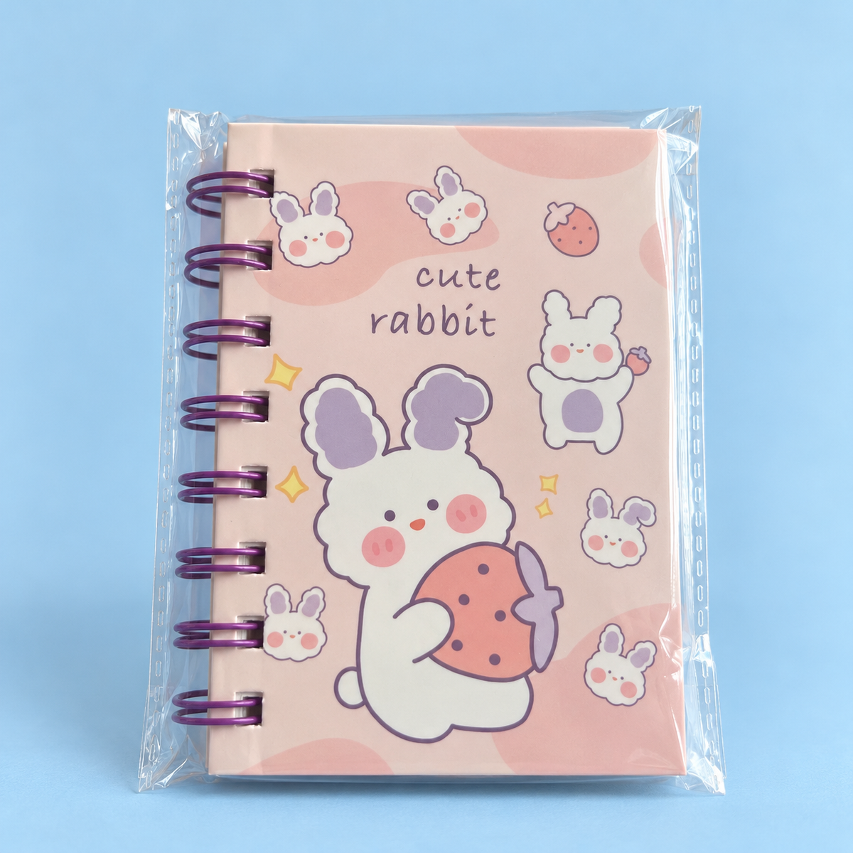 Libreta talla S Osito Conejitos a cuadros