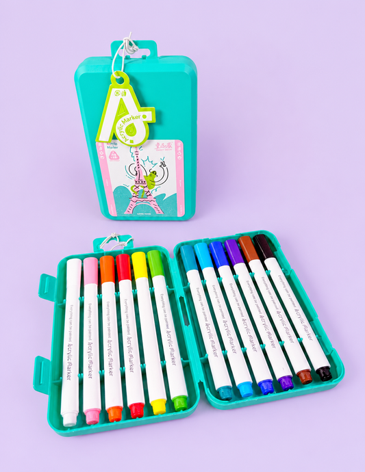 Set de 12 lápices acrílicos punta pincel