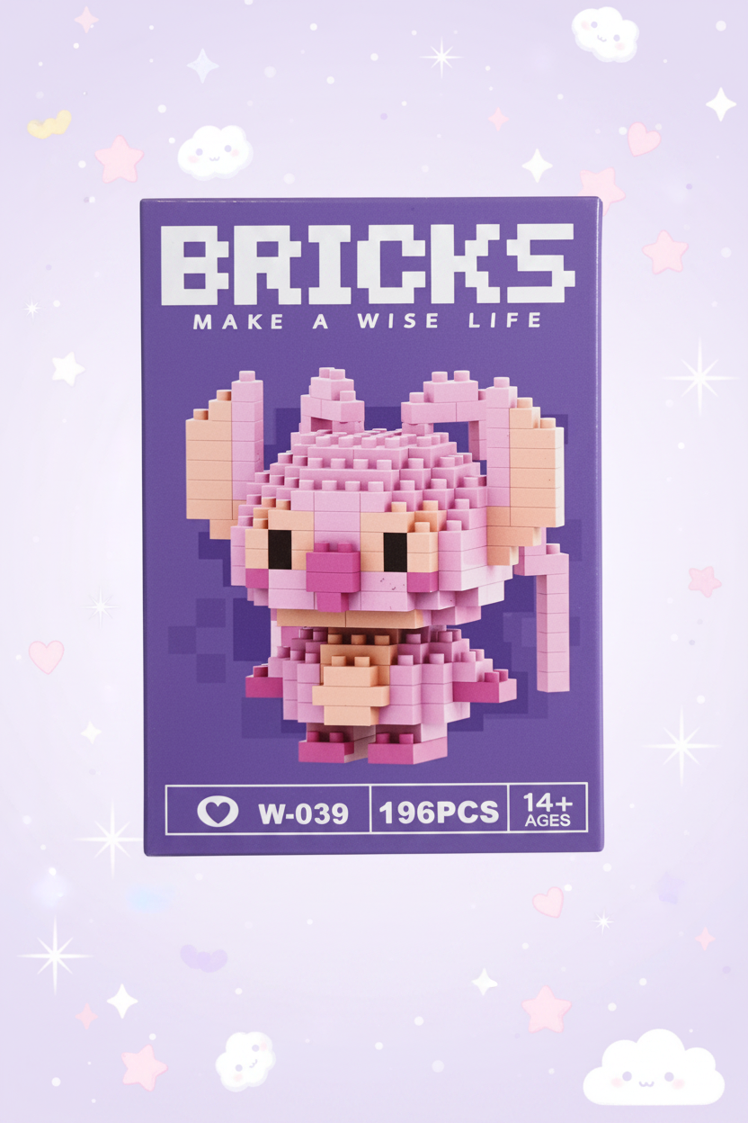 Bricks Angel con fondo lila kawaii