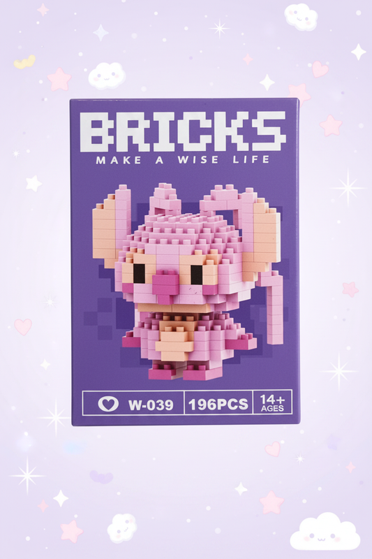 Bricks Angel con fondo lila kawaii