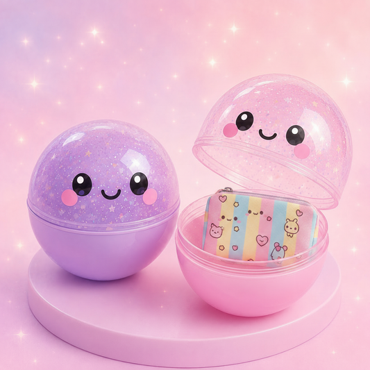 Cápsula kawaii con estuche adentro
