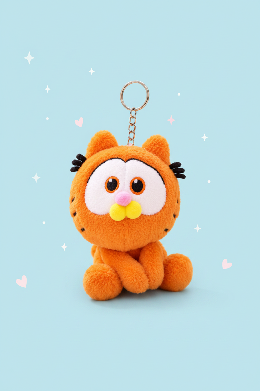 Llavero peluche fondo celeste pastel kawaii