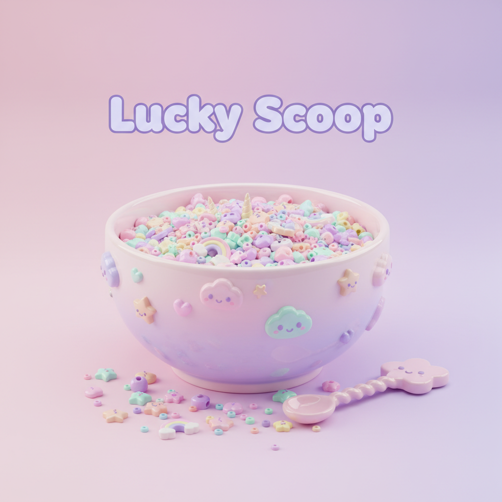 Lucky Scoop tazón kawaii sin brillos