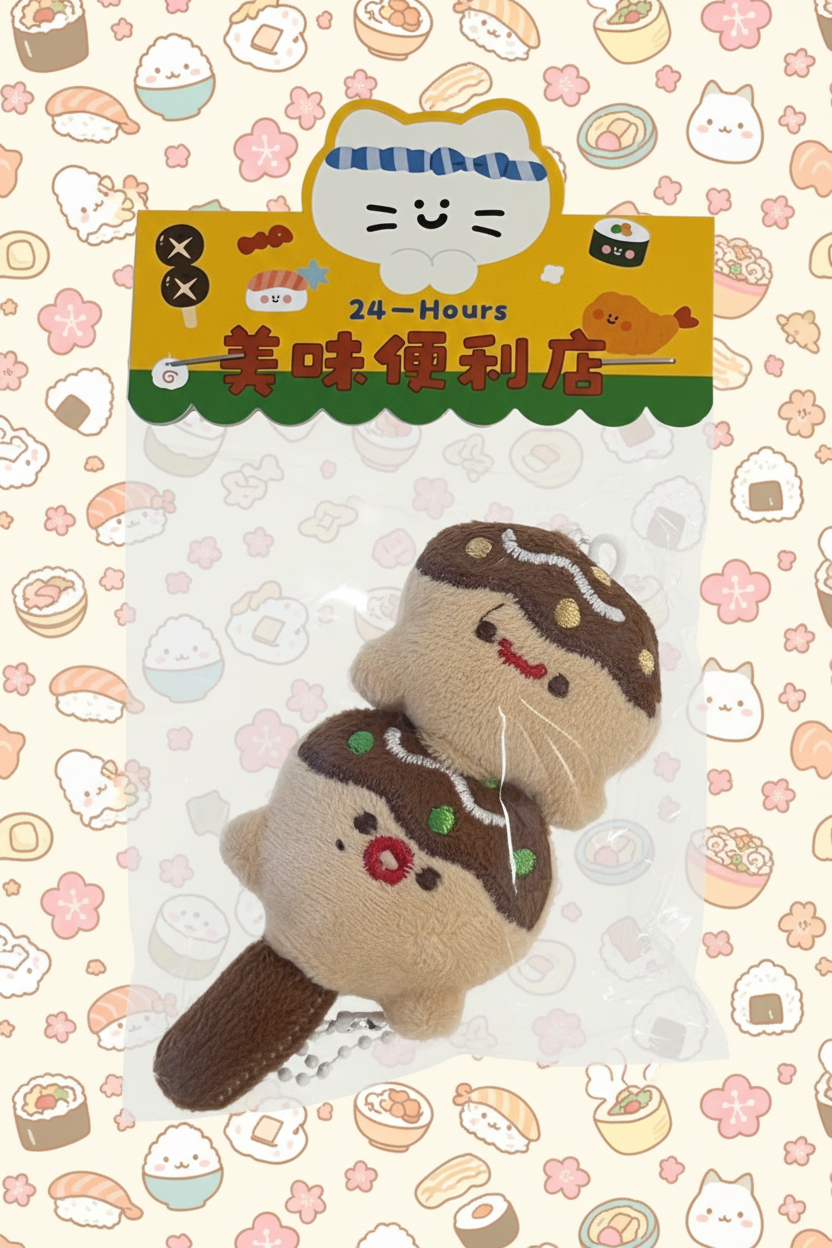 Peluche helados con fondo japonés kawaii